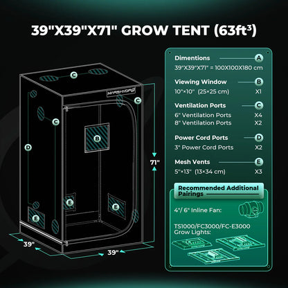 Mars Hydro Indoor Grow Zelt 100x100x180cm